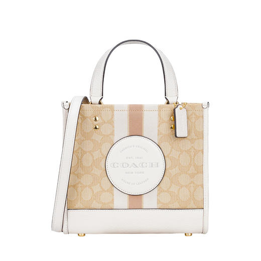Coach 奥莱款小号女士织物配皮单肩手提托特包 商品图8