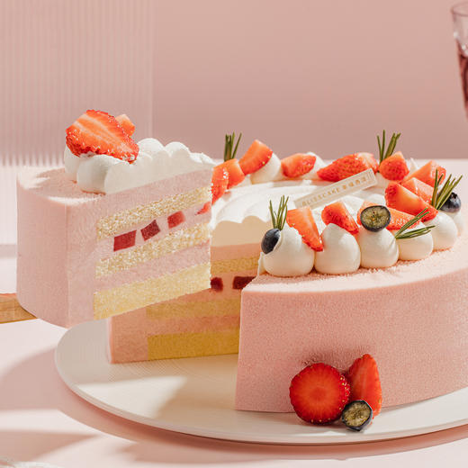 【红粉佳人】-双莓鲜果点缀草莓慕斯，甜蜜与祝福送给美丽佳人（2P109.9） 商品图2