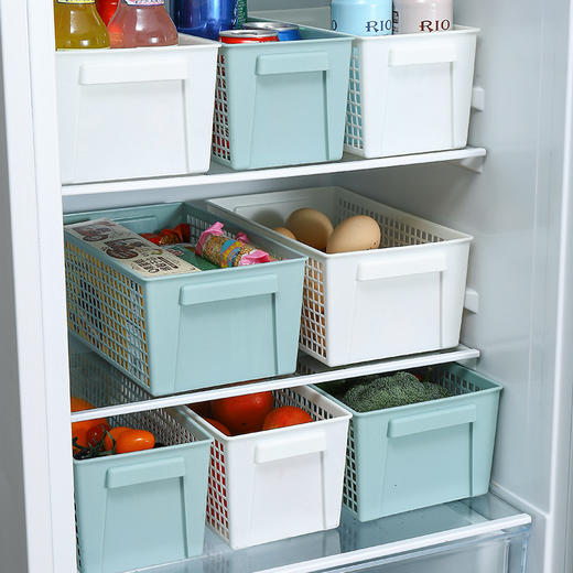 「9.9元到手两个！轻松收纳」桌面收纳筐零食收纳镂空长方形置物篮杂物盒子收纳框塑料筐整理置物筐 商品图3