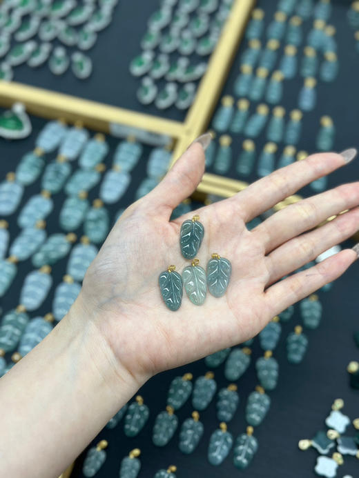 危料翡翠叶子项链 商品图7