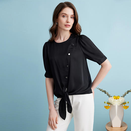 EITIE爱特爱夏季新品通勤百搭简约优雅小上衣7413109 商品图2