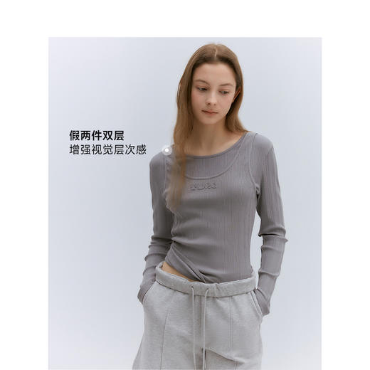 TeenieWeenie小熊简约长袖T恤女夏季女t恤TTLA246416N 商品图2