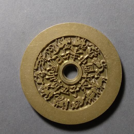 古泉书馆文创 大生八卦（带字）雕母 文房铜镇 DH0006 商品图0