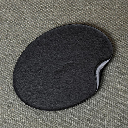 陆羽荷叶茶盘乌金石茶盘家用简约石头现代石材茶台功夫茶具托 商品图0