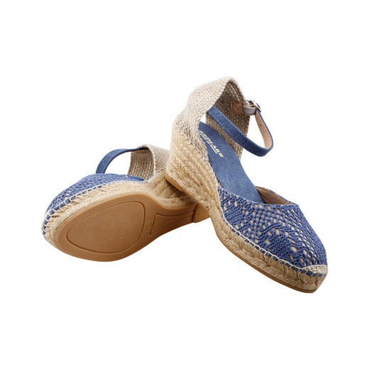 限时特价——西班牙原产手工制作时尚轻便超舒适女款草编鞋 2501G-蓝色 商品图5