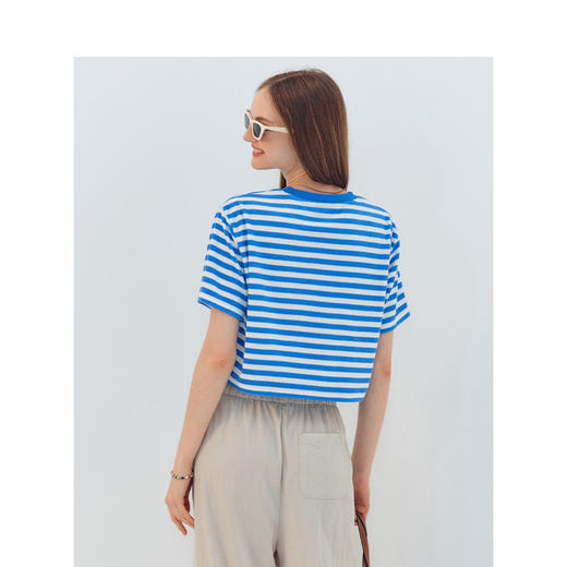 TeenieWeenie小熊条纹T恤女夏季女t恤TTRS246507N 商品图4