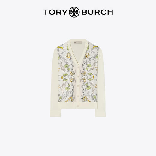 【1F】Tory Burch 汤丽柏琦 撞色针织开衫TB 154441 象牙色/兔子田野图案 商品图0