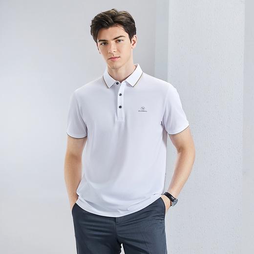【不变形领】【5A抗菌2A防螨】柒牌polo衫男短袖夏季新款含桑蚕丝透气翻领T恤	126T70140 商品图1