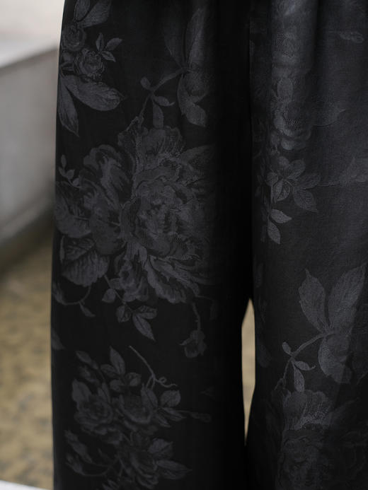 盛唐婧 |真丝香云纱直筒阔腿裤 商品图4