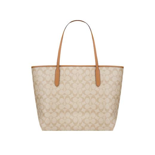 COACH 奥莱款大号女士PVC配皮单肩手提托特包 商品图3