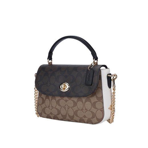 COACH 奥莱款Marlie系列女士PVC配皮旋钮手提单肩斜挎包 商品图1