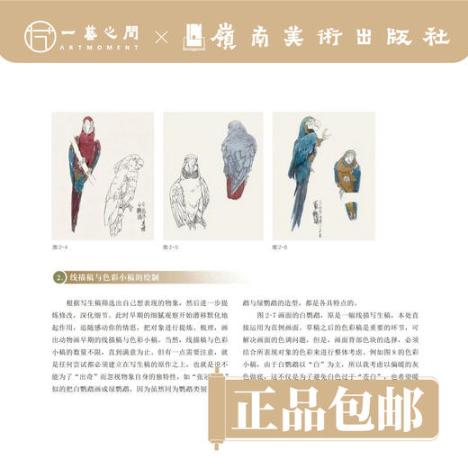 万小宁《创作笔记-重彩花鸟画材料技法》植物篇/金属箔篇/动物篇可单选 全套3本购买更优惠 岭南美术出版社[现货包邮] 商品图2