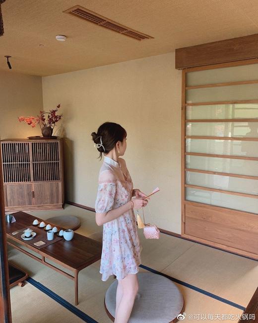 【金蘑菇菇 花间酒 国风系列】旗袍改良年轻款中长款碎花连衣裙女 商品图7