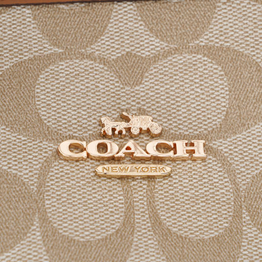 COACH 奥莱款大号女士PVC配皮单肩手提托特包 商品图7