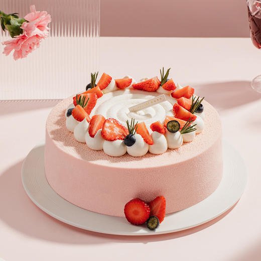 【红粉佳人】-双莓鲜果点缀草莓慕斯，甜蜜与祝福送给美丽佳人（2P109.9） 商品图0