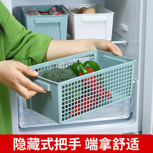 「9.9元到手两个！轻松收纳」桌面收纳筐零食收纳镂空长方形置物篮杂物盒子收纳框塑料筐整理置物筐 商品图2