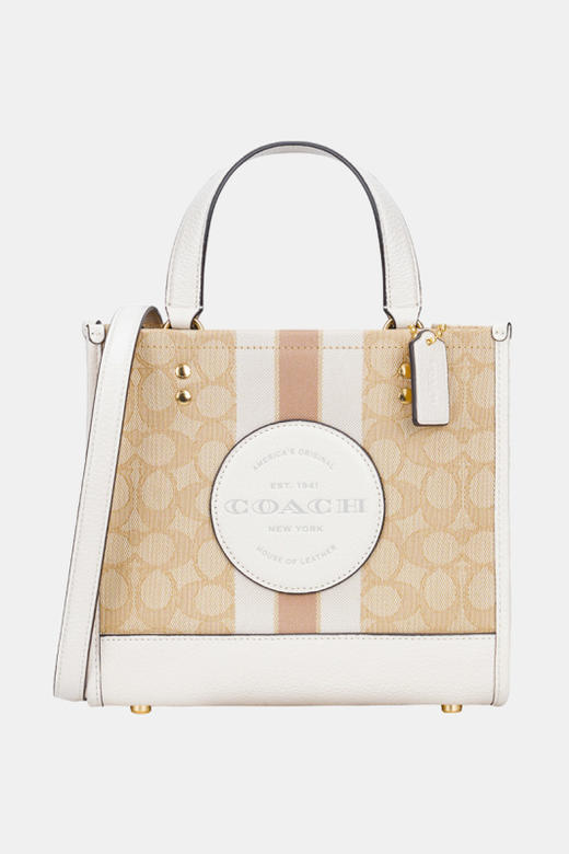 Coach 奥莱款小号女士织物配皮单肩手提托特包 商品图12