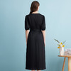 EITIE爱特爱夏季新款通勤纯色气质V领收腰连衣裙7407167 商品缩略图4