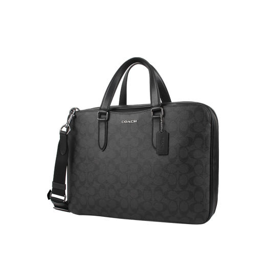 COACH 奥莱款大号男士PVC配皮单肩斜挎手提包 商品图1