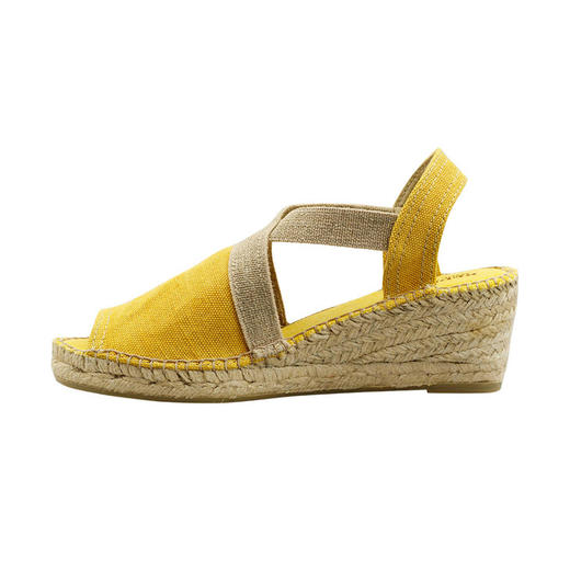 断码特价37码&38码西班牙原产手工制作时尚轻便超舒适女款草编鞋 341V-黄色/米色 商品图1