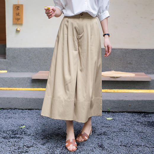 【现货】大摆高腰慵懒休闲半身裙裤 商品图2
