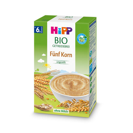 【保税】德国hipp喜宝辅食 有机大米免敏米粉200g 1段米糊 5个月以上 5+ 五种谷物粉200g 适合6个月以上 商品图3