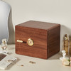 初心 带锁湿度计胡桃木纹首饰盒 可监测湿度多层大容量饰品收纳盒 商品缩略图4