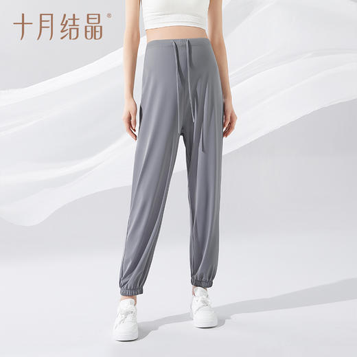 孕妇冰丝束脚裤打底夏季防晒薄款外穿休闲高腰宽松垂顺裤 商品图0