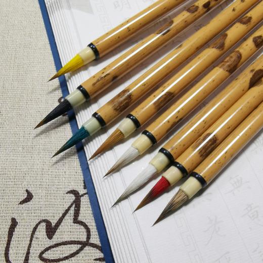最全小楷笔，八毫八色小楷毛笔，弹性好硬度高练字、瘦金体、勾线。 商品图5