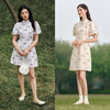 森马连衣裙女水墨画印花泡泡袖盘扣夏季新款新中式改良旗袍裙 商品缩略图3