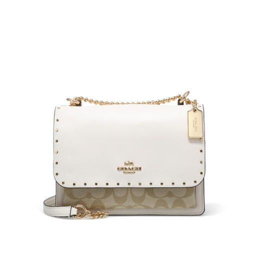 Coach 奥莱款小号女士PVC配皮单肩斜挎小方包 商品图1