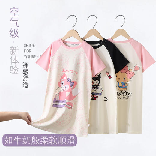 【29/起】80-160码纯棉睡裙夏款宽松版公主小女孩亲子装女童睡衣夏季卡通短袖家居服聚 商品图8