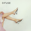 D:FUSE迪芙斯2024夏季新款简约条带坡跟方头OL风凉鞋DF42115167 商品缩略图8
