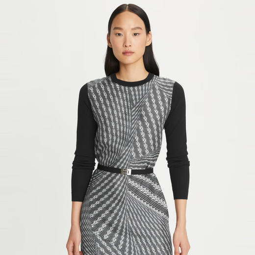 【1F】Tory Burch 汤丽柏琦  圆点长袖束腰连衣裙 商品图1
