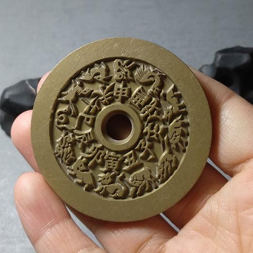 古泉书馆文创 大生八卦（无字） 雕母 文房铜镇 DH0007 商品图6