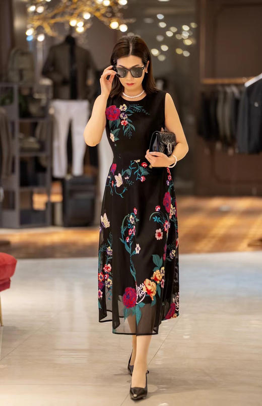 9c 千年情话—梁祝绣花无袖连衣裙黄白游色LZ3S19 商品图1