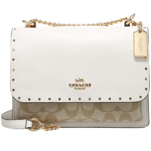 Coach 奥莱款小号女士PVC配皮单肩斜挎小方包 商品图10