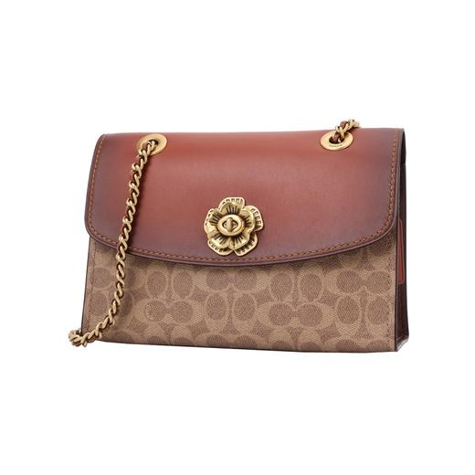 COACH 奥莱款 Parker 大号女士PVC配皮单肩斜挎小方包 商品图1