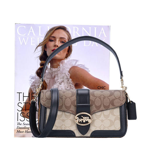 COACH 奥莱款女士皮质单肩斜挎手提包 商品图7