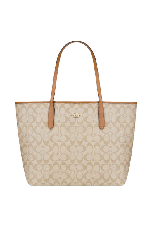 COACH 奥莱款大号女士PVC配皮单肩手提托特包 商品图10