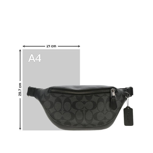 COACH 奥莱款男士PVC配皮斜挎腰包 商品图6