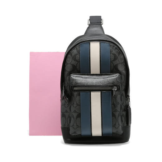 COACH 奥莱款男士PVC配皮单肩斜挎包 商品图6