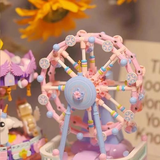 【超好看❗️奇幻乐园音乐盒】乐趣拼搭，Q版外观，兼容乐高小颗粒旋转木马拼装积木玩具益智儿童系列女生礼物新年礼盒年货礼盒 商品图1