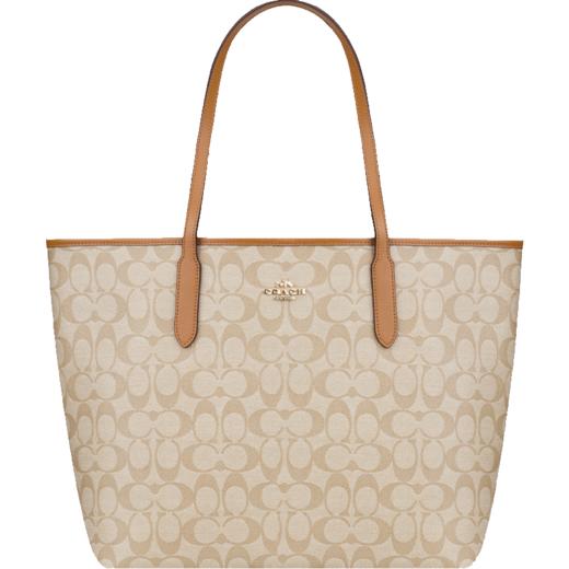 COACH 奥莱款大号女士PVC配皮单肩手提托特包 商品图12