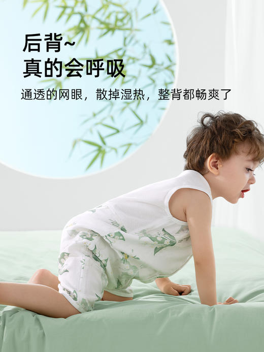 贝肽斯婴儿睡袋夏季竹棉纱布宝宝无袖背心式睡衣儿童防踢被子神器 商品图1