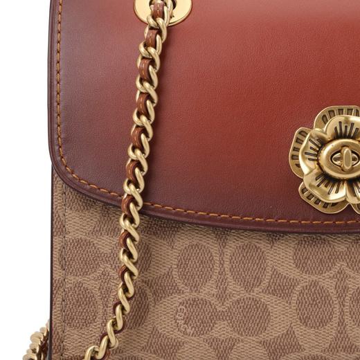 COACH 奥莱款 Parker 大号女士PVC配皮单肩斜挎小方包 商品图7