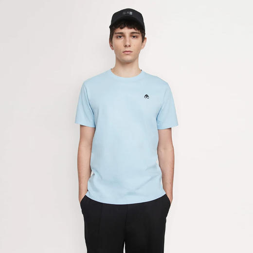 MOOSE KNUCKLES 男士驼鹿指节徽标棉质圆领短袖T恤 浅蓝色 M14MT719 1389 商品图2