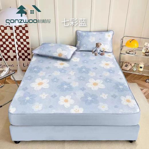 2024新款松植屋夏季冰晶席床笠三件套可水洗冰丝凉席床垫空调软席 商品图1