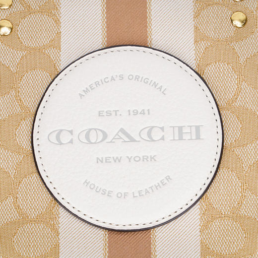 Coach 奥莱款小号女士织物配皮单肩手提托特包 商品图9
