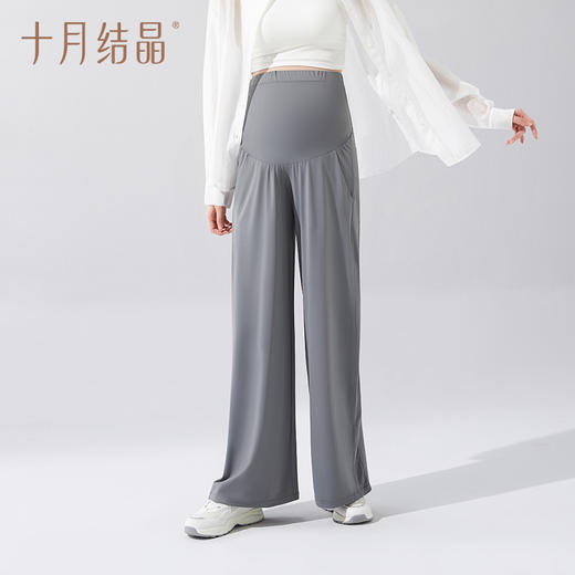 孕妇裤子春夏款外穿休闲冰丝高腰阔腿裤直筒长裤大码 商品图2